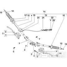 3.06 Řidítka, gripy, brzdové páčky - Gilera Runner 50 SP 2005-2006 (ZAPC46100)