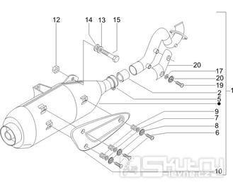 1.42 Výfuk - Gilera Runner 125 VX 4T 2005-2006 UK (ZAPM46100)