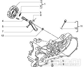 T14 Zadní brzda a měrka převodového oleje - Gilera DNA 50ccm 2T 1998-2005 (ZAPC27000...)