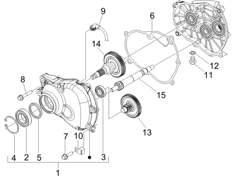 1.25 Převodovka - Gilera Runner 200 VXR 4T LC Race 2005-2006 (ZAPM46200)