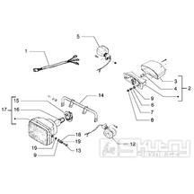 T35 Přední a zadní osvětlení, blinkry - Gilera H@K 50ccm EBS od roku 2001 (VTBC33100...)