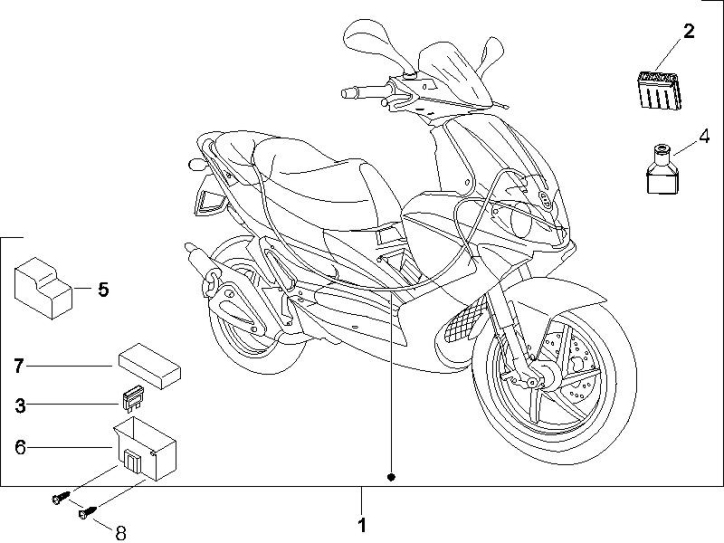 6.08 Elektroinstalace, pojistky - Gilera Runner 50 SP 2005-2006 (ZAPC46100)