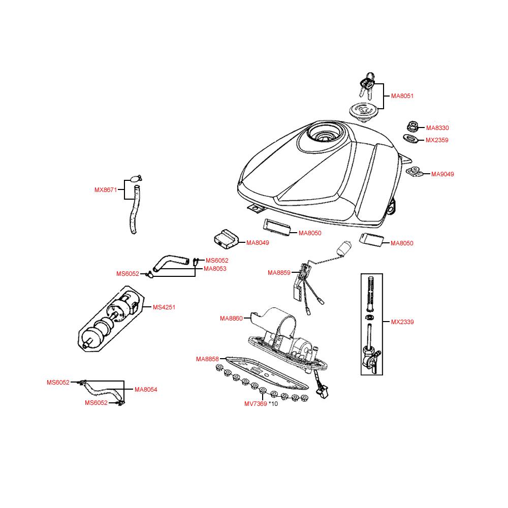 F11 Nádrž a palivový kohout - Kymco Quannon 125 Naked