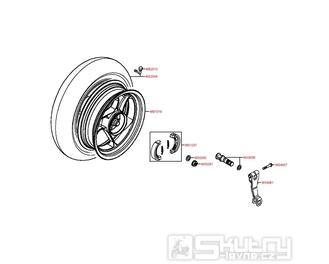 F08 Zadní kolo s brzdou - Kymco Agility 50 Carry 4T KG10DA
