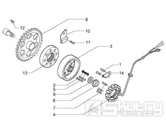 T12 Magneto dobíjení - Gilera Nexus 500ccm 4T LC do roku 2005 (ZAPM35200... , ZAPM3510...)