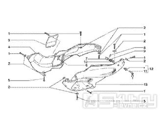 T27 Boční kapotáž, kryt baterie - Gilera Runner 125 FX DT 2T LC (ZAPM0700...)