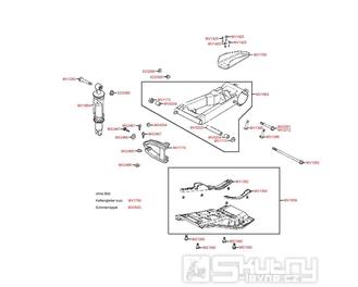 F18 Zadní kyvná vidlice / Zadní tlumič - Kymco MXU 250