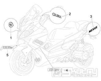 2.38 Samolepky, loga - Gilera Nexus 125ie 4T LC 2008 (ZAPM35700)