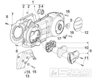 1.15 Kryt variátoru, přívod vzduchu pro variátor - Gilera Nexus 300ie 4T LC 2009-2011 (ZAPM35600)