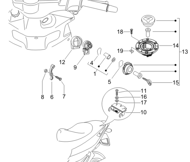 2.46 Zámky - Gilera Runner 50 SP 2005 UK (ZAPC461000)