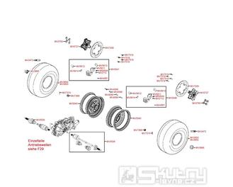 F07 Přední kola, brzdy a poloosy - Kymco MXU 500 IRS LOF