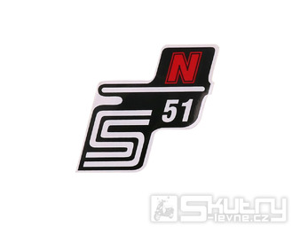 Nápis S51 N samolepicí fólie červená pro Simson S51 / S51 Enduro