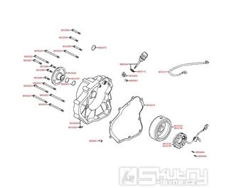 E05 Kryt motoru pravý a dobíjení - Kymco MXU 150