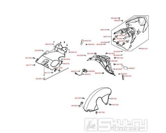 F19 Zadní světlo a zadní blatník - Kymco Agility 50 RS 2T Naked KE10BB