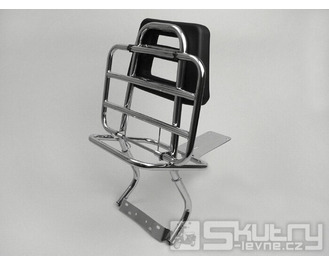 Zadní nosič s opěrkou Moto Nostra pro Vespa PX 80, PX 125, PX 150, PX 200, chrom