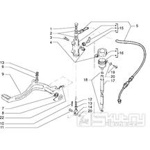 T30 Zadní brzda, brzdový pedál, hlavní brzdový válec a nádobka brzdové kapaliny - Gilera RK 50ccm (VTBC08000...)