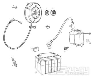 65.22 Magneto dobíjení, zapalovací cívka, baterie - Gilera SMT 50 D50B0 od roku 2013