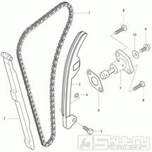 09 Rozvodový řetěz a vodící lišty - Hyosung RX 125D E3