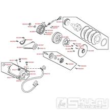 E06 Magneto dobíjení / olejové čerpadlo / startér - Kymco Xciting 500i [AFI]