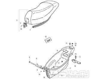 Sedadlo a podsedlový plast - Malaguti Ciak Master 50 4T 4V AC