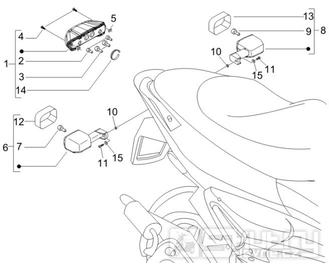 6.04 Zadní světlo a blinkry - Gilera Runner 50 SP -SC- 2006 (ZAPC461000)