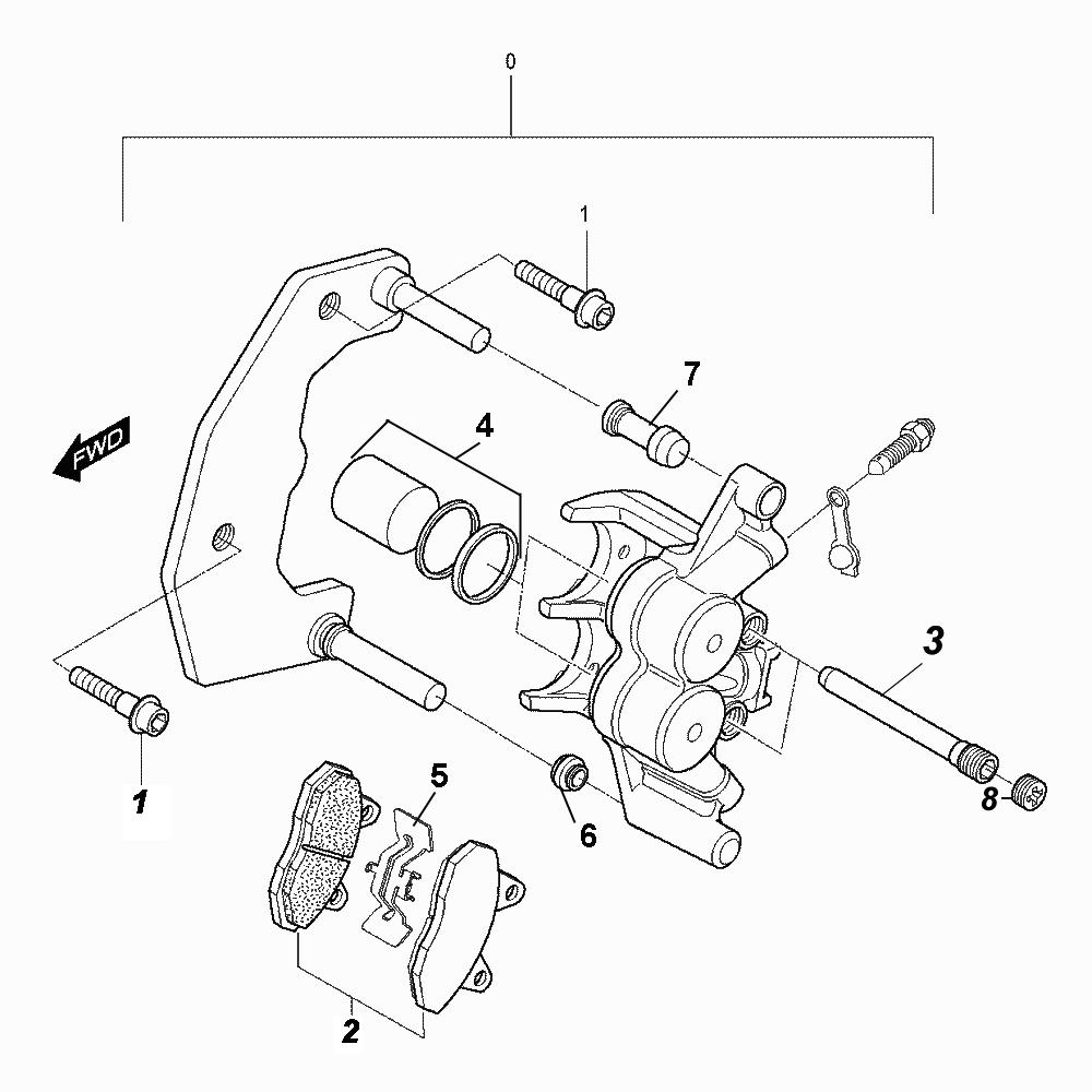 39 Přední brzdový třmen - Hyosung RX 125