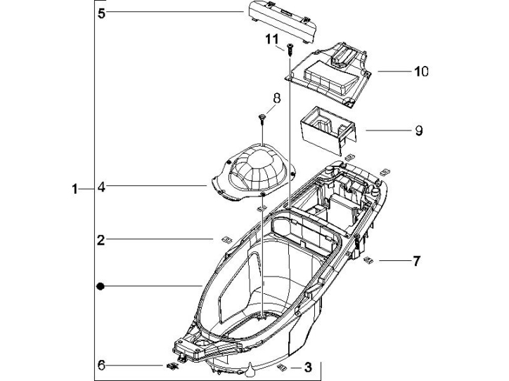 2.34 Podsedlový prostor pro přilbu - Gilera Runner 50 PureJet 2005-2006 UK (ZAPC46200)