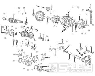 1.31 Převodovka, spojka - Gilera RCR 50 od roku 2006, D50B0 (ZAPG11D1)