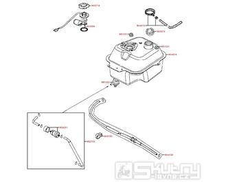 F10 Palivová nádrž / Palivový kohout - Kymco Agility 50 RS 2T Naked KE10BB