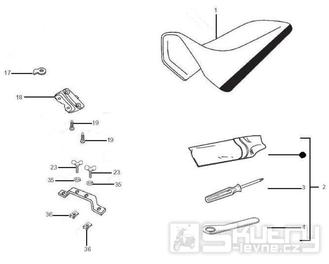2.39 Sedadlo, nářadí - Gilera SMT 50 od roku 2006, D50B0 (ZAPG12D1)