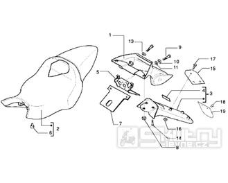 T30 Sedačka, zadní blatník - Gilera DNA 180ccm 4T LC do 2005 (ZAPM26000...)