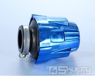 Modře chromovaný vzduchový filtr Polini - přímý, Ø 32 mm