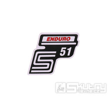 Nápis S51 Enduro samolepicí fólie červená pro Simson S51 / S51 Enduro