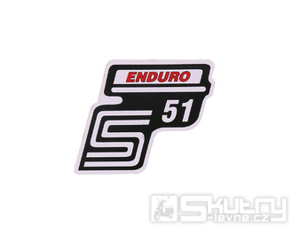 Nápis S51 Enduro samolepicí fólie červená pro Simson S51 / S51 Enduro