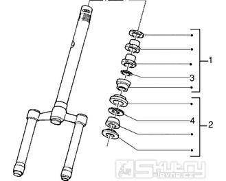 T26 Tyč řízení, ložiska - Gilera Storm 50ccm 1998-2005 (TEC2T...)