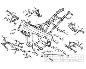 T11 Rám, stupačky, boční stojan - Gilera GPR 50ccm do 2005 (ZAPCGPRREB...)