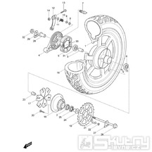 FIG47 Zadní kolo / Brzda - Hyosung GV 125M C Aquila