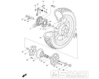 FIG47 Zadní kolo / Brzda - Hyosung GV 125M C Aquila