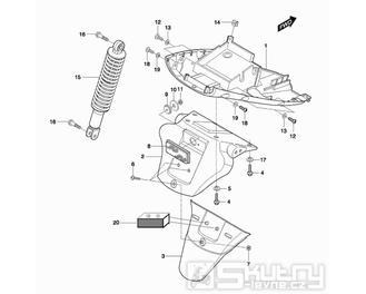 36 Zadní blatník / Zadní tlumič - Hyosung SF 50 B Racing