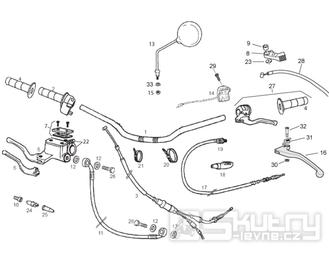 66.06 Řidítka, ovládací prvky řidítek, gripy - Gilera RCR 50 od roku 2011, D50B0 (ZAPABA01)