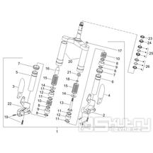 4.02 Přední kyvná vidlice, ložiska řízení - Gilera Stalker 50 2T 2007-2008 (ZAPC40100)