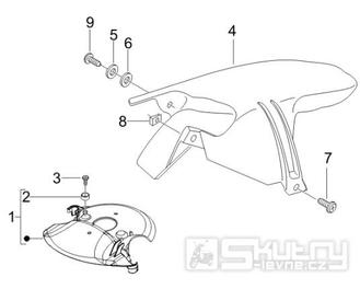 2.33 Zadní blatník - Gilera Stalker 50 2T Speciální edice 2007-2008 (ZAPC40100)