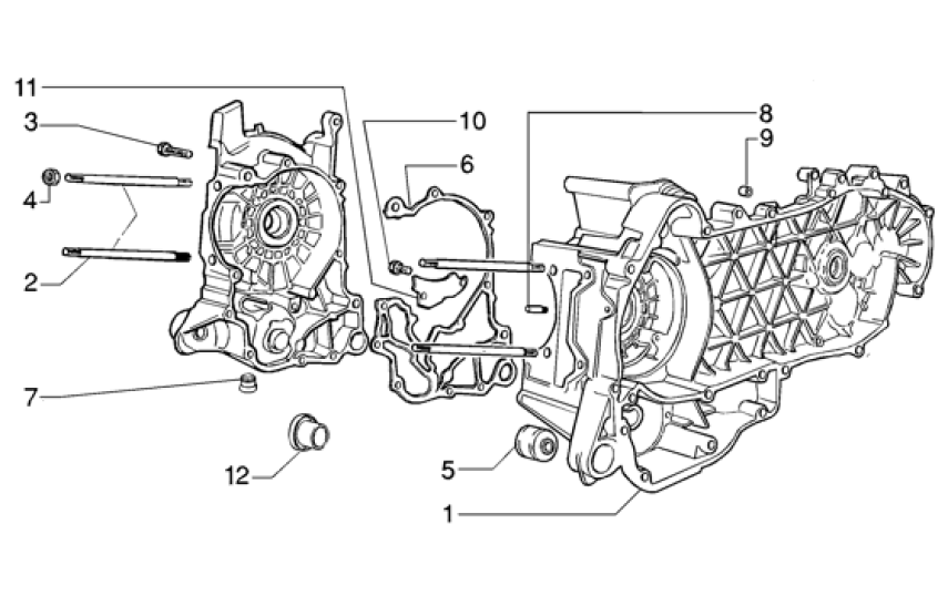 T2 Skříň klikové hřídele - Gilera Runner VX 125 4T (ZAPM24100, ZAPM24000)