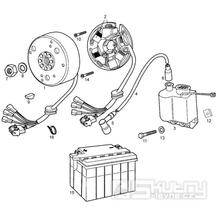 T10 Magneto dobíjení, baterie, zapalovací cívka - Gilera SMT SM 50 EBS do roku 2005 (ZAPG12A1A4H)