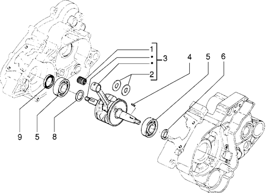 T3 Kliková hřídel - Gilera RK 50 (VTBC 08000 0001001)