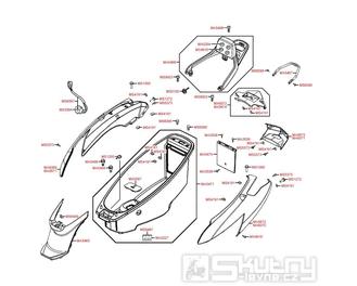 F12 Úložný prostor pro přilbu / Zadní kapotáž - Kymco Yager GT 200i