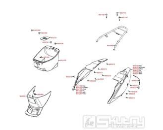 F12 Úložný prostor pro přilbu / zadní kapotáž - Kymco Agility 50 MMC 4T