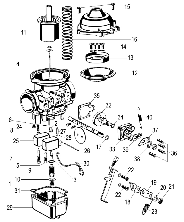 Karburátor - Malaguti Madison K 400 Restyling