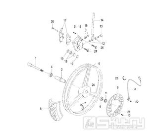 Přední kolo a brzdový sytém - Malaguti X3M 125 Motard VM5