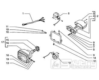 T36 Přední a zadní světlo, elektroinstalace - Gilera RK 50 (VTBC 08000 0001001)